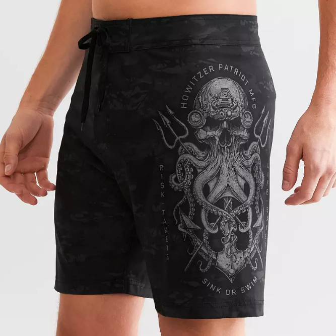 Пляжные шорты Howitzer Night Vision Stretch Boardshort Black Camo купить