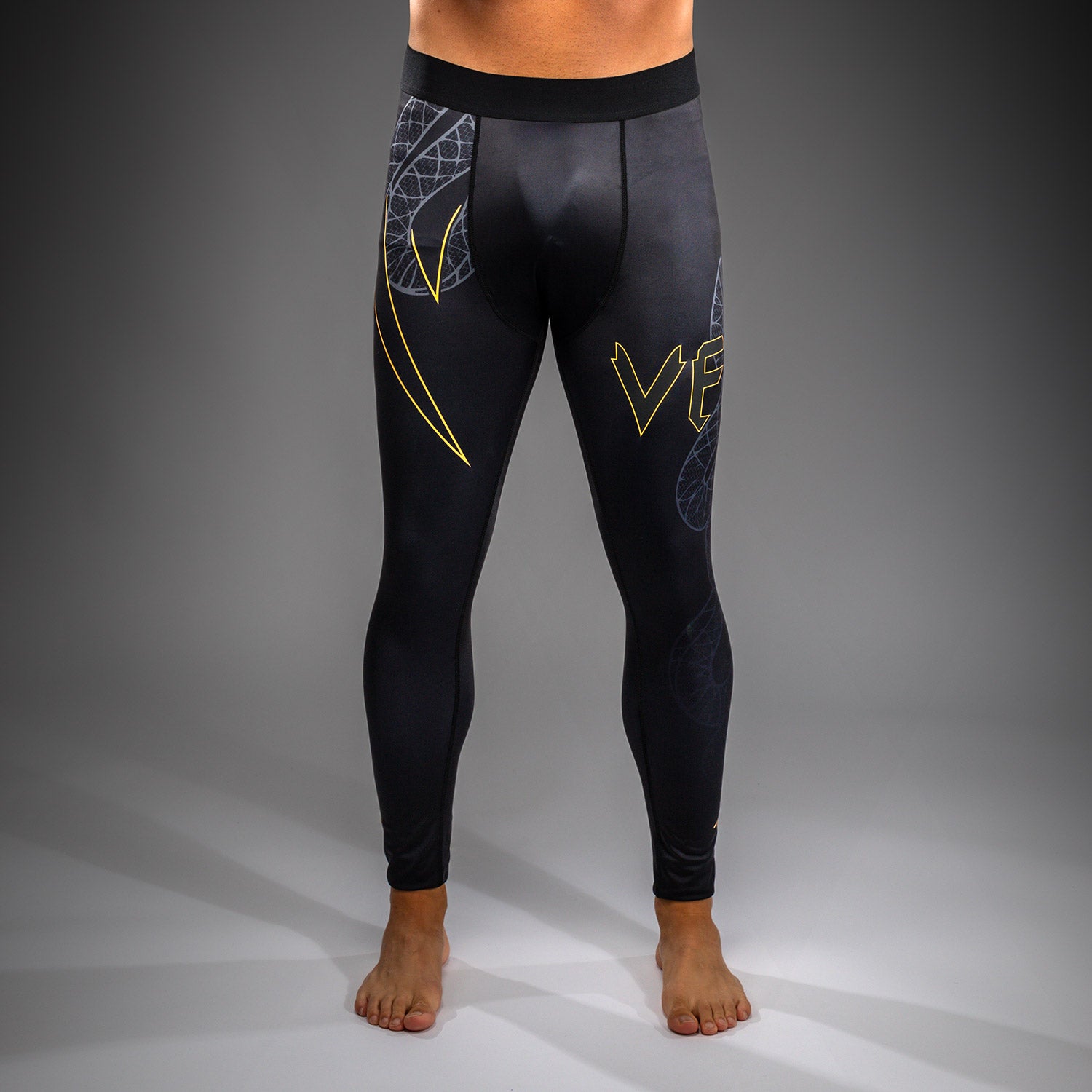 Spats Black Silver Gold leggings size