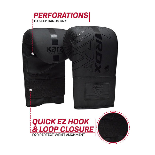 Снарядні рукавиці RDX F6 Kara Boxing Bag Gloves Black фото