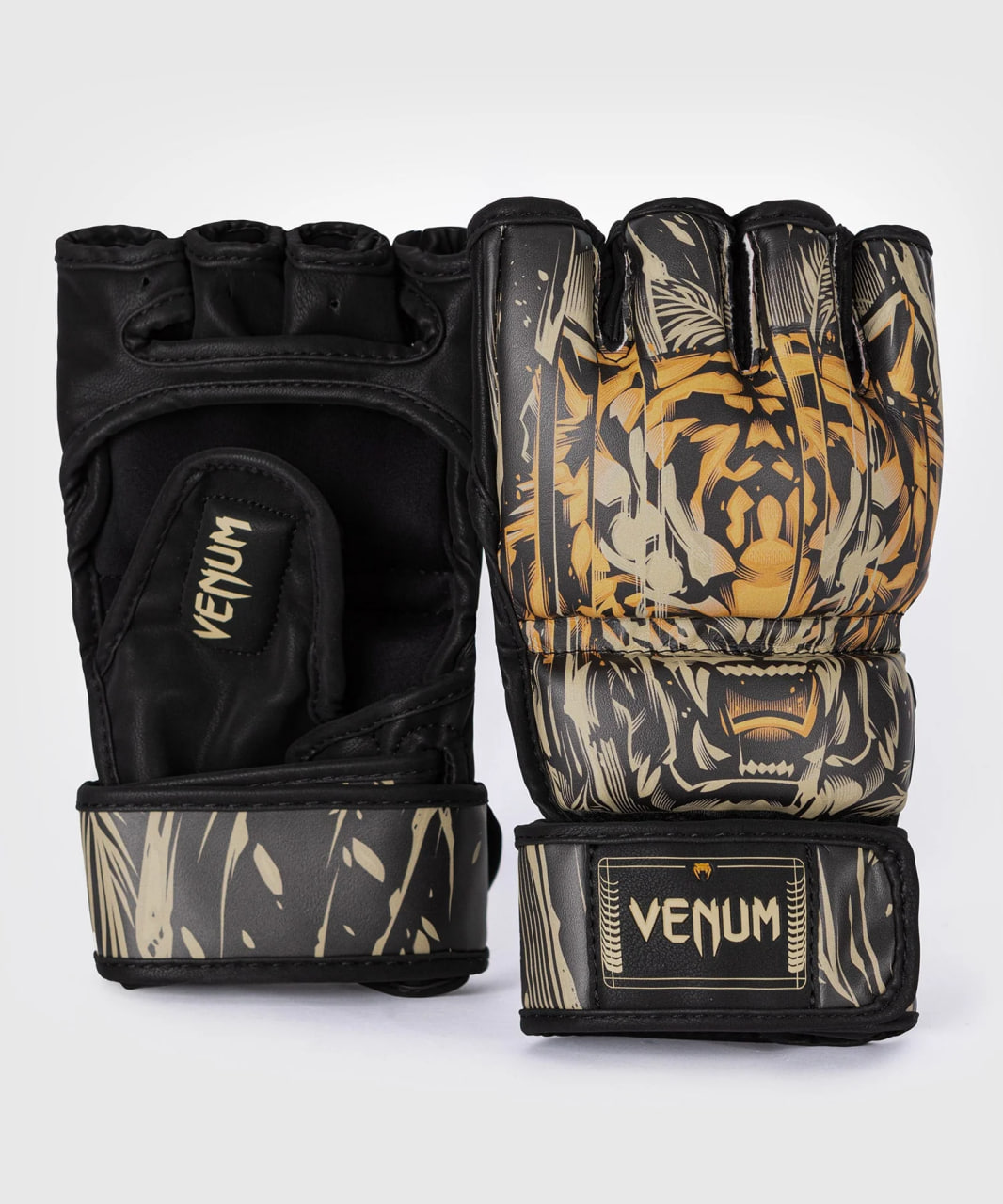 Venum Tiger MMA Gloves Black Neon Orange