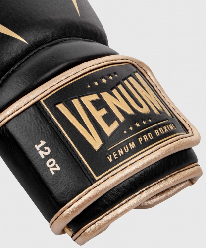 Боксерсьі рукавиці Venum Giant 2.0 Pro Velcro Nappa Leather Black Gold фото