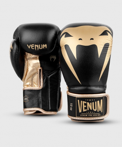 Боксерсьі рукавиці Venum Giant 2.0 Pro Velcro Nappa Leather Black Gold купити