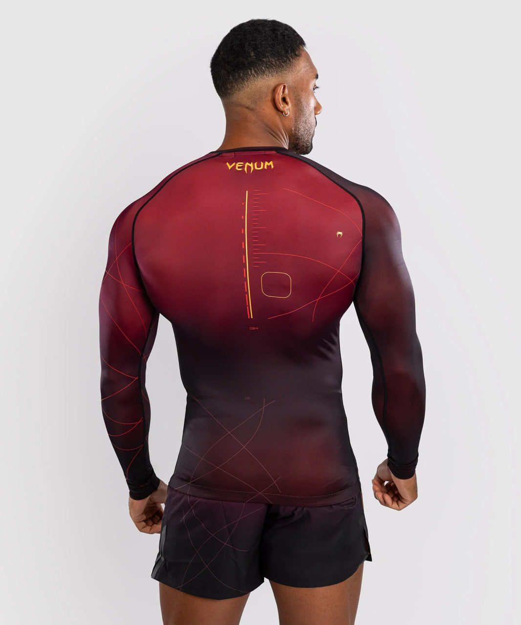 Рашгард Venum Tactical XT Mens Long Sleeve Rashguard - Black/Burgundy/Gold цена