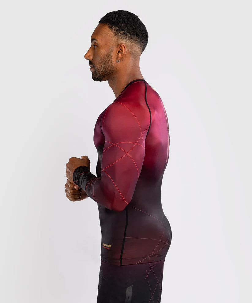 Рашгард Venum Tactical XT Mens Long Sleeve Rashguard - Black/Burgundy/Gold фото