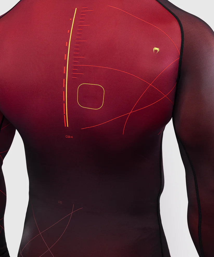 Рашгард Venum Tactical XT Mens Long Sleeve Rashguard - Black/Burgundy/Gold оригинал