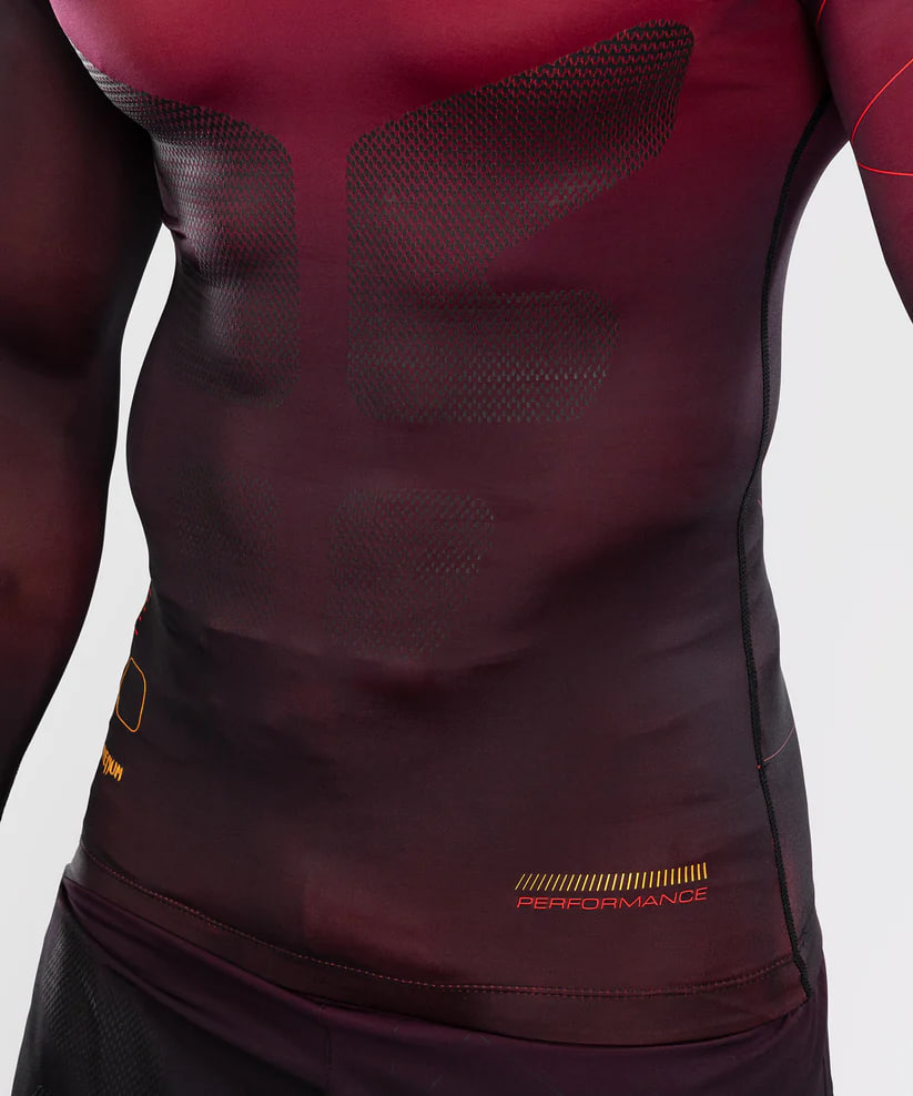 Рашгард Venum Tactical XT Mens Long Sleeve Rashguard - Black/Burgundy/Gold размер