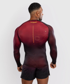 Venum Tactical XT Mens Long Sleeve Rashguard - Black/Burgundy/Gold price