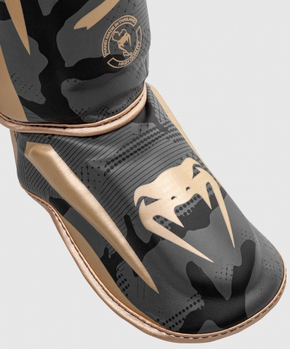 Захист гомілки Venum Elite Shinguards Dark Camo Gold ціна