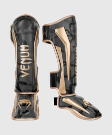Защита голени Venum Elite Shinguards Dark Camo Gold