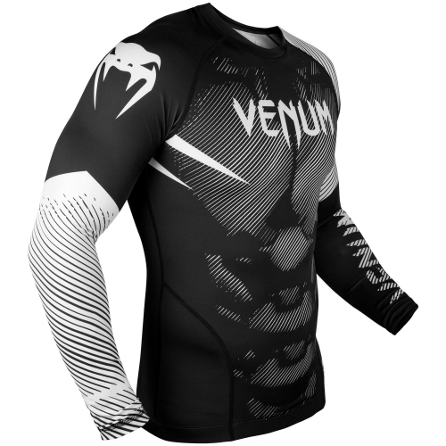 Рашгард Venum NoGi 2.0 Rashguard Long Sleeves Black White цена