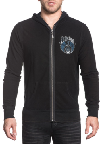 Двусторонняя толстовка Affliction High Speed Zip Up Hoodie Black купить