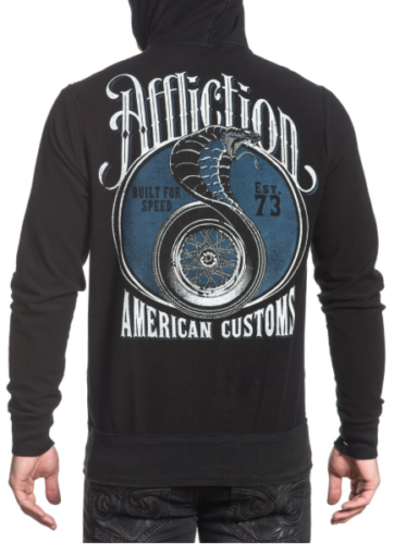 Двусторонняя толстовка Affliction High Speed Zip Up Hoodie Black фото