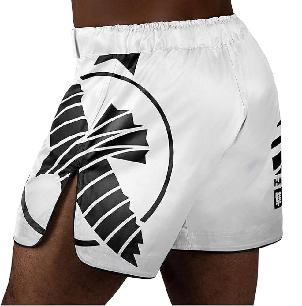 Hayabusa Icon Mid-Thigh MMA Shorts White Black buy