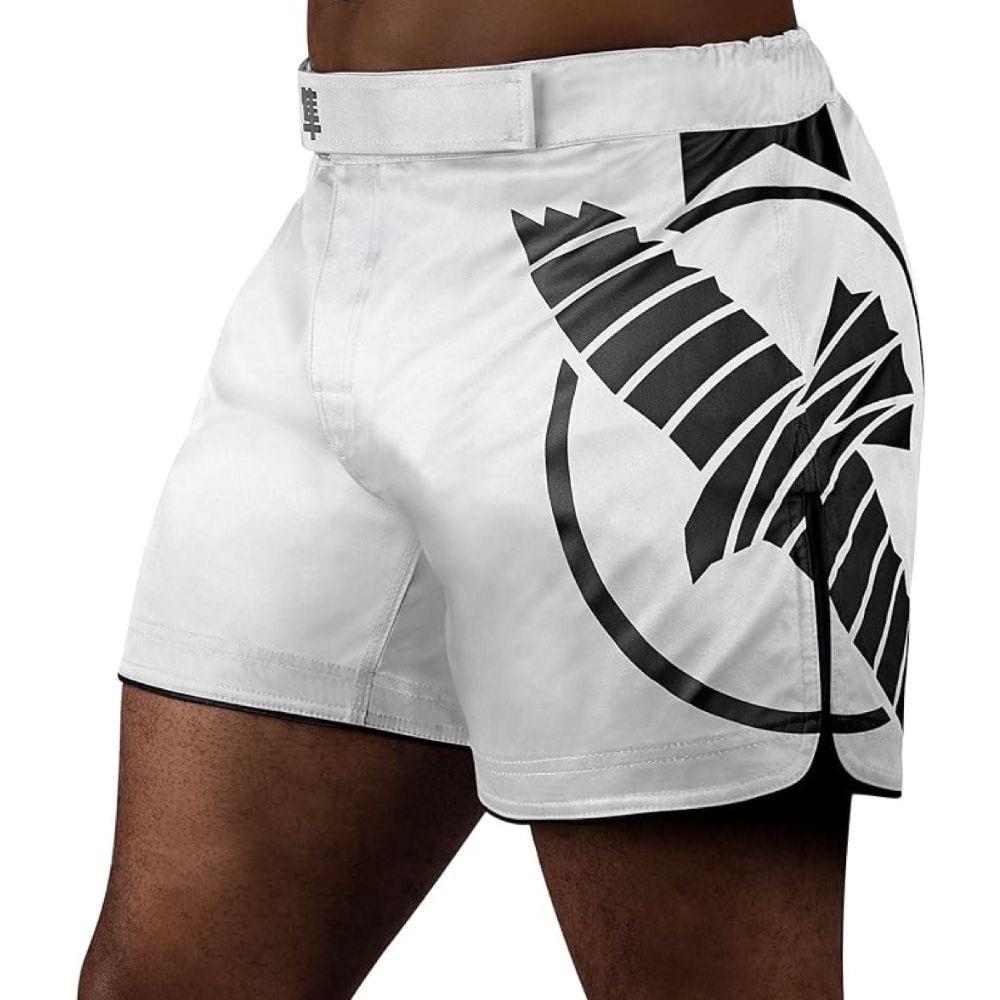 Hayabusa Icon Mid-Thigh MMA Shorts White Black