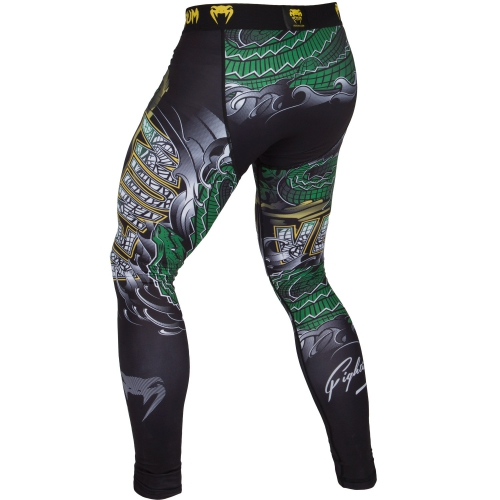 Compression pants Venum Crocodile Spats Black Green photo