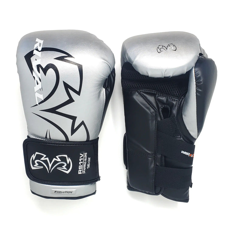 Боксерские перчатки Rival RS11V Evolution Sparring Gloves Velcro Silver ...