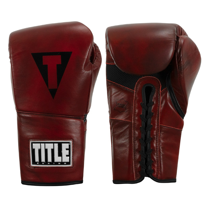 Боевые перчатки Title Boxing Blood Red Leather Sparring Gloves