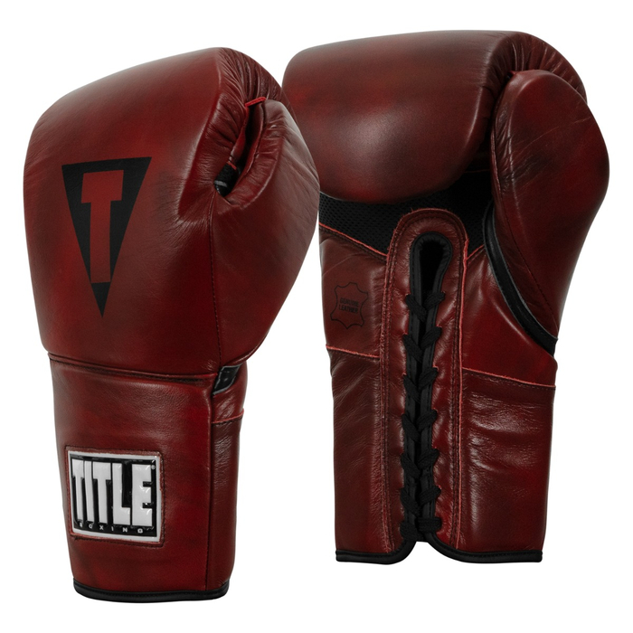 Title Boxing Blood Red Leather Sparring Gloves buy