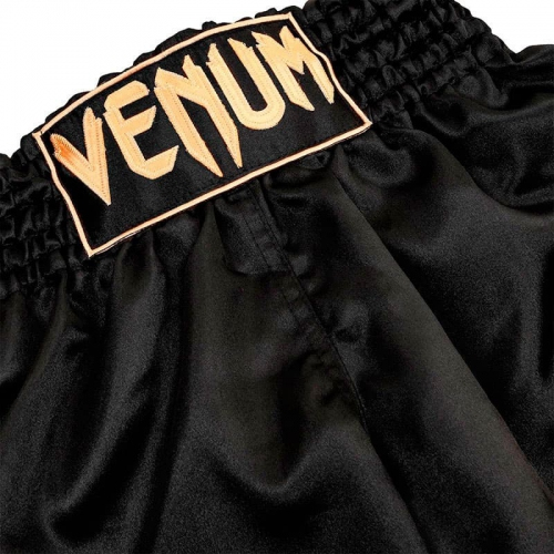 Шорты для тайского бокса Venum Muay Thai Shorts Classic Navy Black Gold цена