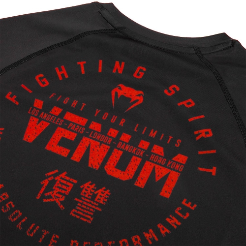 Venum Signature Rashguard Short Sleeves Black Red photo