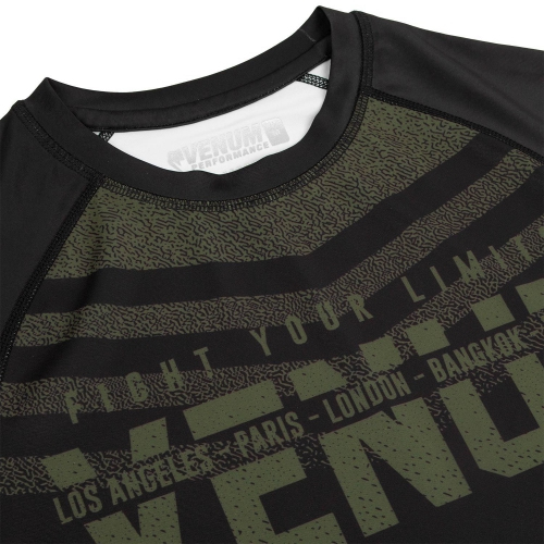 Venum Signature Rashguard Short Sleeves Black Khaki Exclusive price