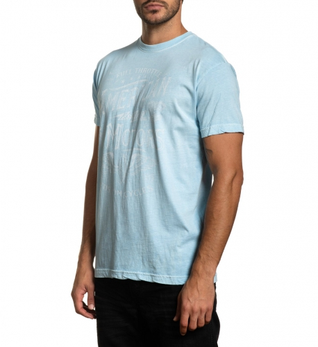 Футболка Affliction Full Throttle Sky Blue Pigment Dye ціна