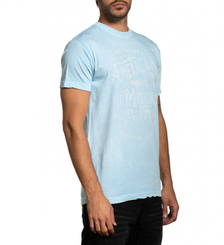 Футболка Affliction Full Throttle Sky Blue Pigment Dye купити