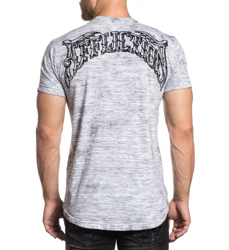 Футболка Affliction Midnight Dirge SS Tee White Lt.Grey Ice Wash купити