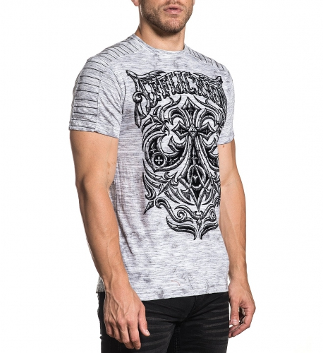 Футболка Affliction Midnight Dirge SS Tee White Lt.Grey Ice Wash ціна