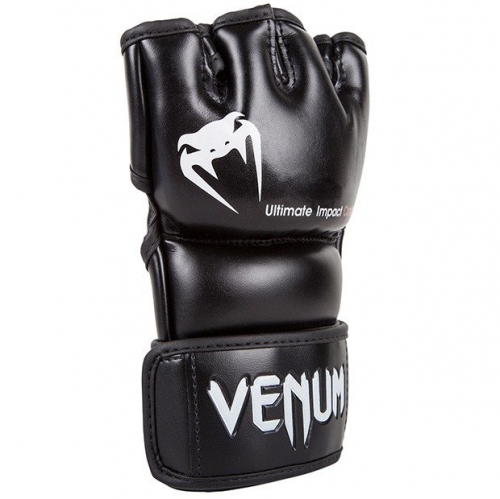 Перчатки Venum Impact MMA Gloves - Skintex Leather - Black цена
