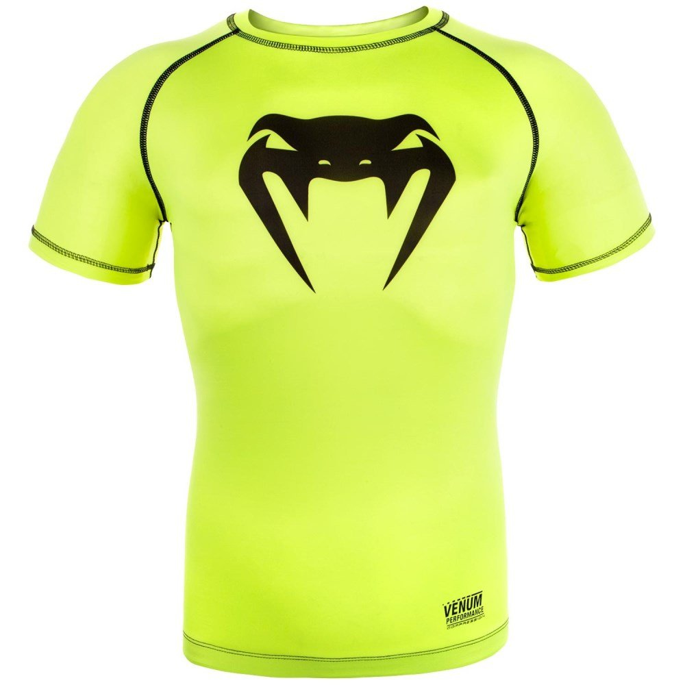 Компрессионная футболка Venum Contender 3.0 Compression T-shirt Short Sleeves Yellow/Black