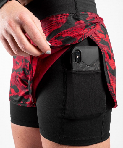 Venum Defender Hybrid Compression Shorts Black Red size