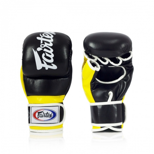 Перчатки для ММА Fairtex FGV18 Super Sparring Gloves Black Yellow цена