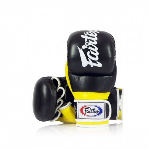 Перчатки для ММА Fairtex FGV18 Super Sparring Gloves Black Yellow фото