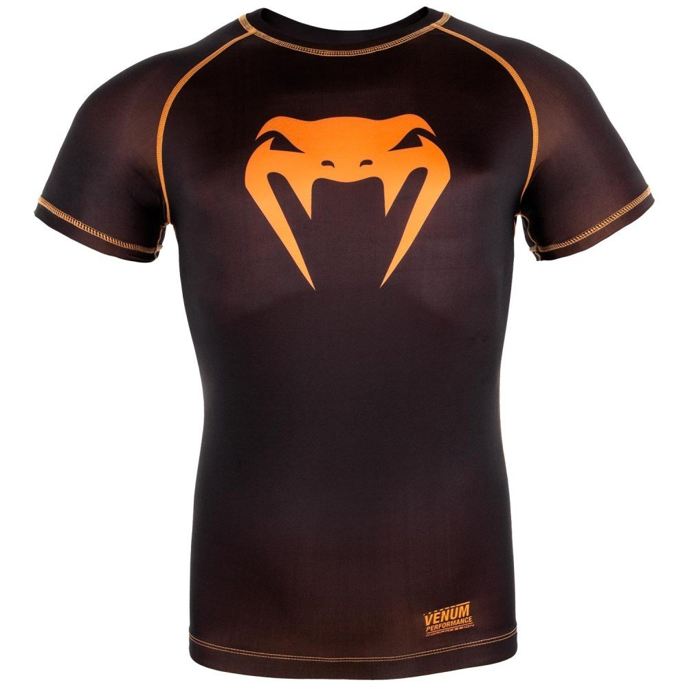 Компрессионная футболка Venum Contender 3.0 Compression T-shirt Short Sleeves Black/Orange