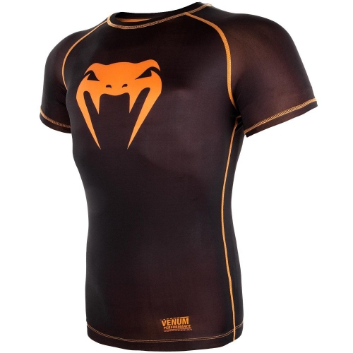 Компресійна футболка Venum Contender 3.0 Compression T-shirt Short Sleeves Black/Orange ціна