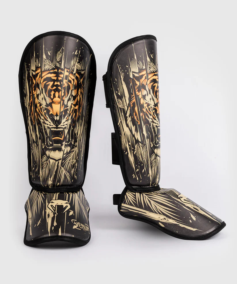 Venum Tiger Kids Shin Guards Black/Neon Orange buy