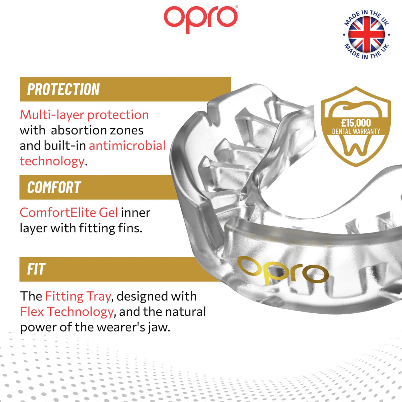 OPRO Self-Fit GEN5 Gold Level Clear price
