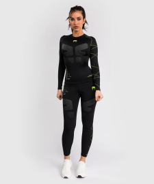 Venum Training Camp 4.0 Long Sleeve Rashguard - Black/Neon Green photo