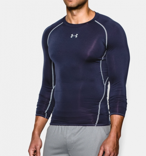 Компресійна футболка Under Armour HeatGear Compression Long Sleeve Midnight Navy купити