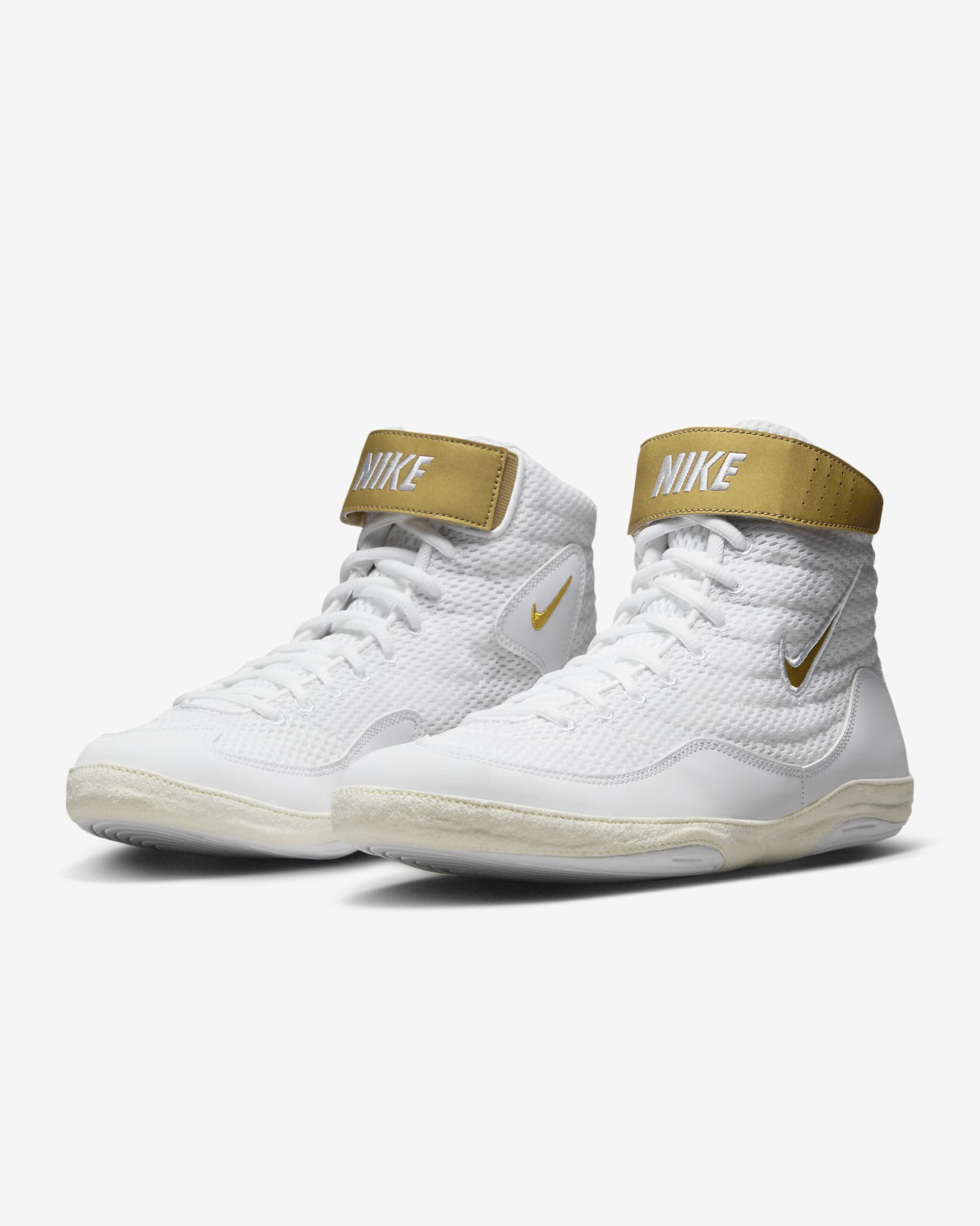 Борцовки Nike Inflict Wrestling Shoes White Metallic Gold фото