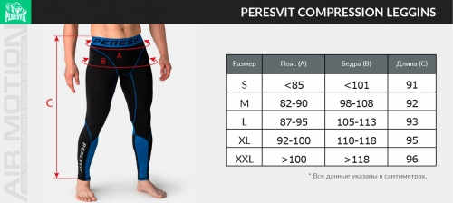 Компрессионные штаны Peresvit Air Motion Black Blue, Фото № 4