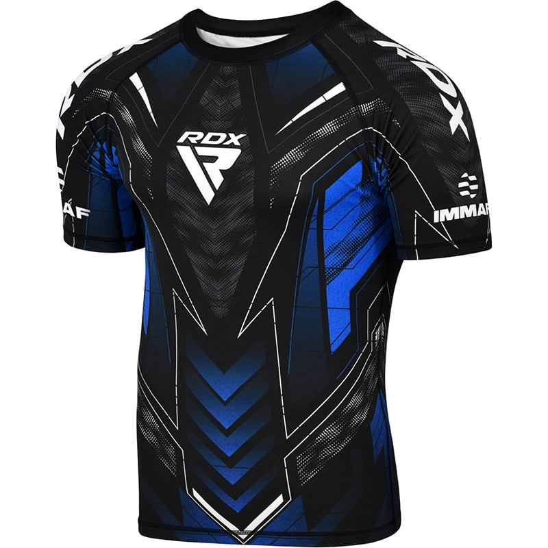 Компрессионная Футболка RDX IMMAF Approved Half Sleeves Blue
