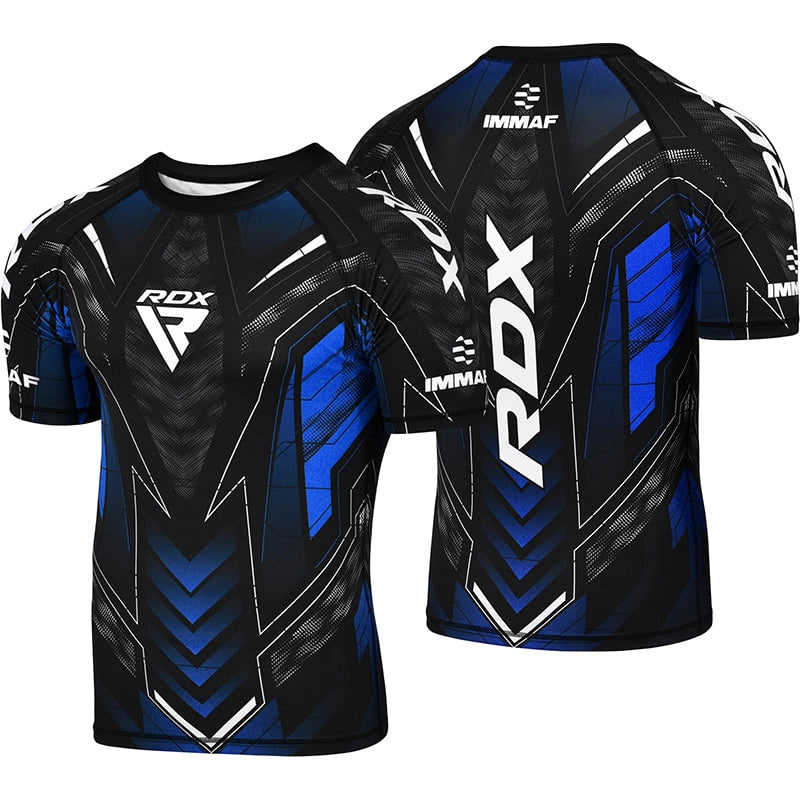 Компресійна Футболка RDX IMMAF Approved Half Sleeves Blue ціна