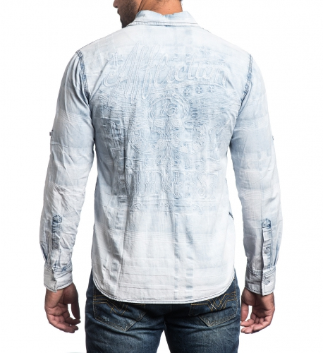 Мужская рубашка Affliction Take a Swing White купити