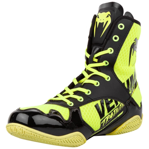 Venum Elite VTC 2 Edition Boxing Shoes Neo Yellow Black photo