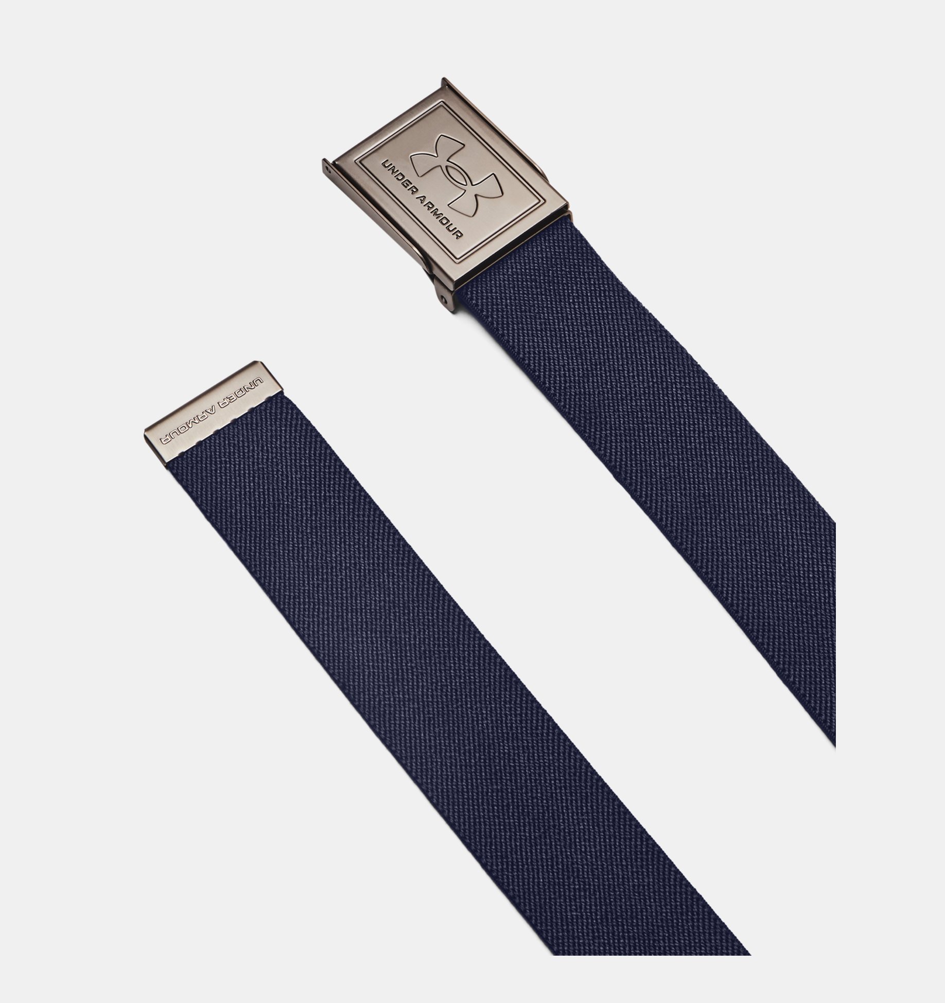 Ремінь двосторонній Under Armour Drive Stretch Webbing Midnight Navy Khaki Base Silver