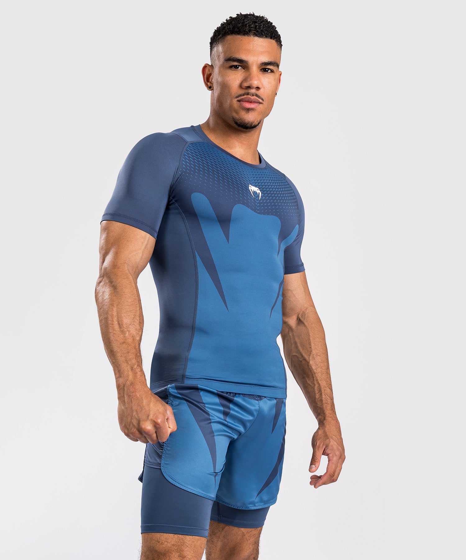 Рашгард Venum Attack Mens Short Sleeve Rashguard Navy Blue цена