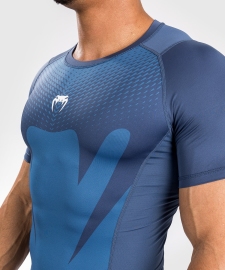 Venum Attack Mens Short Sleeve Rashguard Navy Blue photo