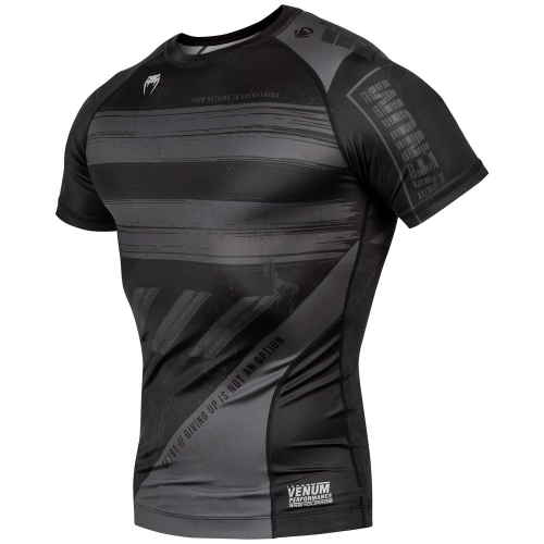 Компрессионная футболка Venum AMRAP Comression T-shirt Short Sleeves Black Grey купить